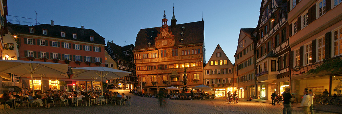 Tübingen marktplatz abends Fotografie